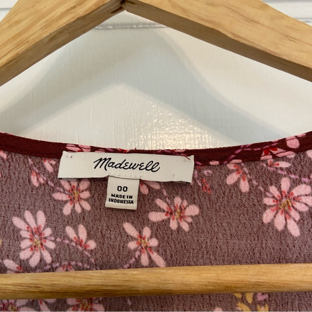 Madewell Floral Butterfly print wrap blouse - Picture 4 of 4